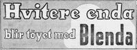 Annonse for vaskemiddelet Blenda fra 1950.