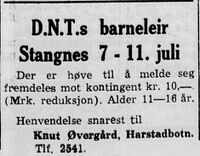 Annonse i Folkeviljen 6. juli 1951.