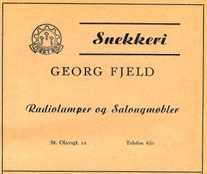 Annonse for Georg Fjeld. Snekkeri (Lillestrøm).jpg
