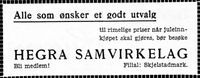 16. Annonse for Hegra Samvirkelag i Arbeideravisen 1938.jpg