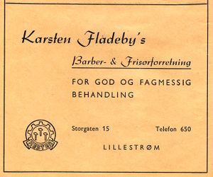 Annonse for Karsten Fladebys Barber- og Frisørforretning (Lillestrøm).jpg