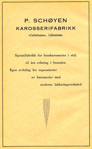 Annonse for P. Schøyen. Karosserifabrikk (Lillestrøm).jpg