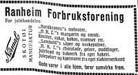 62. Annonse for Ranheim Forbruksforening i Arbeideravisen 1938.jpg