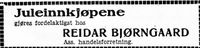 18. Annonse for Reidar Bjørngaard i Arbeideravisen 1938.jpg