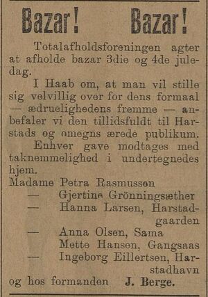 Annonse for Totalafholdsforeningens Bazar i Tromsø Amtstidende. 06.12.1894.jpg