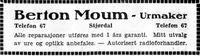 20. Annonse for Urmaker Berton Moum i Arbeideravisen 1938 .jpg