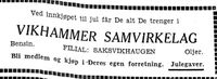 64. Annonse for Vikhammer Samvirkelag i Arbeideravisen 1938.jpg