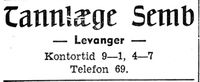 2. Annonse for tannlege Semb i Arbeideravisen 1938.jpg