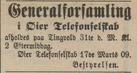 27. Annonse fra Øier Telefonselskab i Gudbrandsdølen 25.03.1909.jpg