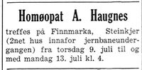 170. Annonse fra A. Haugnes i Nord-Trøndelag og Inntrøndelagen 4.7. 1942.jpg