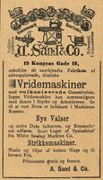 Annonse for vrimaskiner m.m. fra 1892.