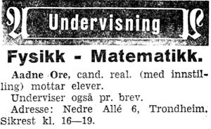 Annonse fra Aadne Ore i Adresseavisen 8.10. 1942.jpg