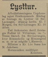 24. Annonse fra Afholdsforeningens Ungdomslag om lysttur i Harstad Tidende 23.08.1900.jpg