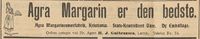 Annonse for Agra Margarinesmørfabrik, Kristiania i Jarlsberg og Larviks Amtstidende 12. januar 1904.