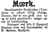 225. Annonse fra Alb. O. Espejord i Harstad Tidende 22. oktober 1900.jpg