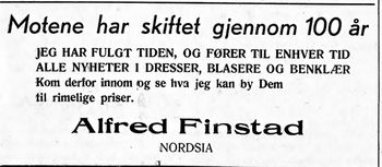 Annonse fra Alfred Finstad i Bygdenes By 1957.jpg