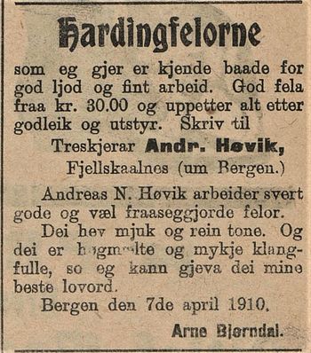 Annonse fra Andr. Høvik i Gula Tidend 02.01. 1913.jpg