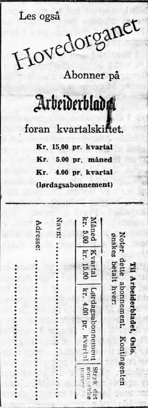 Annonse fra Arbeiderbladet i Namdal Arbeiderblad 28.10.1950.jpg