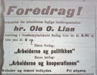 70. Annonse fra Arbeidernes Faglige Landsorganisasjon i Ofotens Tidende 31. mai 1912.JPG