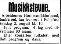 9. Annonse fra Arbeidernes Hornmusikkforbund i Inntrøndelagen og Trønderbladet 31.7.1936.jpg