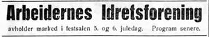 Annonse fra Arbeidernes Idrettsforening, Levanger i Trønderbladet 1926.jpg