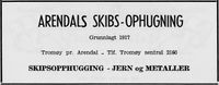 35. Annonse fra Arendal skibs-ophugning i Norsk Militært Tidsskrift 11 1960.jpg