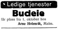 32. Annonse fra Arne Holmvik i Nord-Trøndelag og Nordenfjeldsk Tidende 25. 9. 1934.jpg