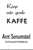 116. Annonse fra Arnt Senumstad i Kristiansands Avholdslag 1874 - 10.august - 1949.jpg