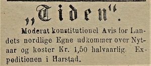 Annonse fra Avisen Tiden i Tromsø Amtstidende 20.12. 1889.jpg