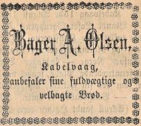 465. Annonse fra Bager A. Olsen i Lofot-Posten 15.08.1885.jpg