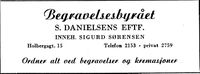 146. Annonse fra Begravelsesbyrået S. Danielsens eftf. i Kristiansands Avholdslag 1874 - 10.august - 1949.jpg