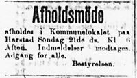 Annonsen fra "Bestyrelsen" i Tromsø Amtstidende 21. januar 1894 bekrefter at totalafholdsforeningen er i arbeid - med sannsynlig stiftelsesdato 17. desember 1893.