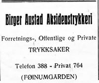 136. Annonse fra Birger Austad i Bygdenes By 1957.jpg
