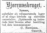 208. Annonse fra Bjørgumsbruket i Tromsø Amtstidende 4. januar 1900.jpg