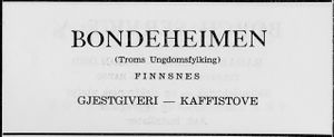 Annonse fra Bondeheimen (Finnsnes) i Norsk Militært Tidsskrift nr. 11 1960.jpg