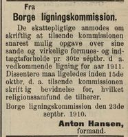 335. Annonse fra Borge ligningskommission i Fredriksstad Tilskuer 24.09. 1910.jpg