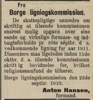 338. Annonse fra Borge ligningskommission i Fredriksstad Tilskuer 24.09. 1910.jpg
