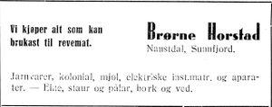 Annonse fra Brørne Horstad i Florø og litt fra Sunnfjord.jpg