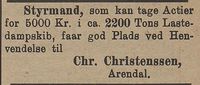 98. Annonse fra Chr. Christenssen i Kysten 7.12. 1905.jpg