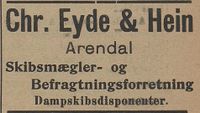 101. Annonse fra Chr. Eyde & Hein i Kysten 18.01.1905.jpg
