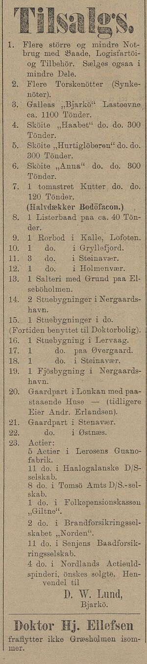 Annonse fra D.W. Lund i Tromsø Amtstidende 04.09.1896.jpg