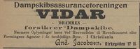 216. Annonse fra Dampskibsassuranceforeningen VIDAR i Kysten 18.01.1905.jpg