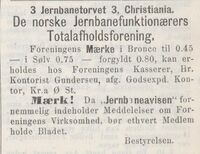 Annonse fra De norske Jernbanefunktionærers Totalafholdsforening i Jernbaneavisen 31.01.1894.jpg