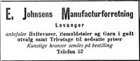 49. Annonse fra E. Johnsens Manufacturforretning i Nord-Trøndelag og Nordenfjeldsk Tidende 2. november 1922.jpg