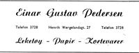 133. Annonse fra Einar Gustav Pedersen i Kristiansands Avholdslag 1874 - 10.august - 1949.jpg