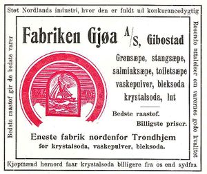 Annonse fra Fabriken Gjøa under Harstadutstillingen 1911.jpg