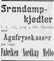 95. Annonse fra Fabriken Nordkap, Melbo i Haalogaland 5.1. 1907.jpg