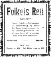 27. Annonse fra Folkets Rett i Folkets Ret 8.11.26.jpg