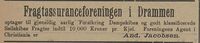 212. Annonse fra Fragtassiranceforeningen i Drammen i Kysten 18.01.1905.jpg
