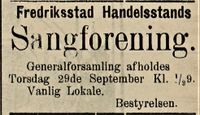 333. Annonse fra Fredriksstad Handelsstands Sangforening i Fredriksstad Tilskuer 24.09. 1910.jpg